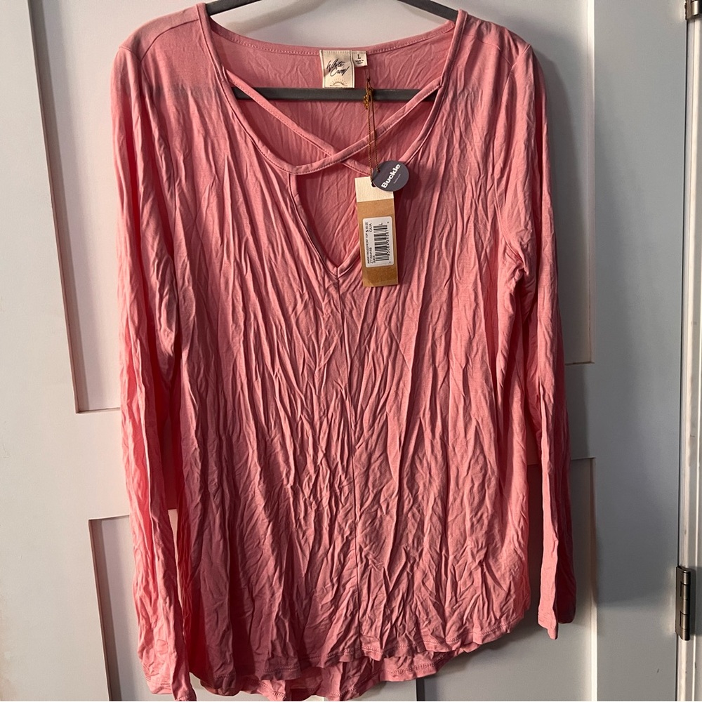 White Crow Pink Long Sleeve Tee